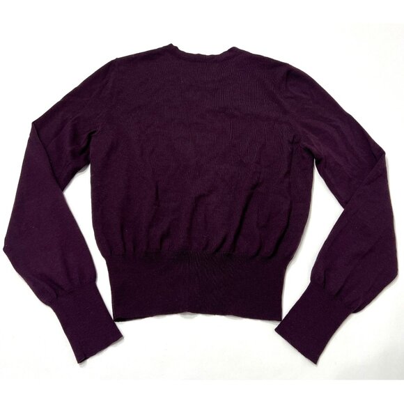 ALAIA Wool Cardigan Sweater in Purple - Picture 2 of 3